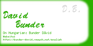 david bunder business card
