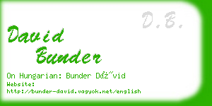 david bunder business card